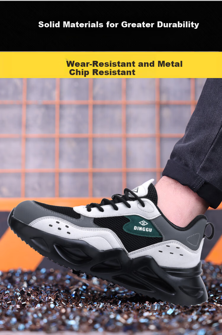 Dinggu Safety Shoes Men's Anti-Smash Anti-Puncture Lightweight Soft Sole Steel Toe Work Shoes Durable JD1607BH39 2