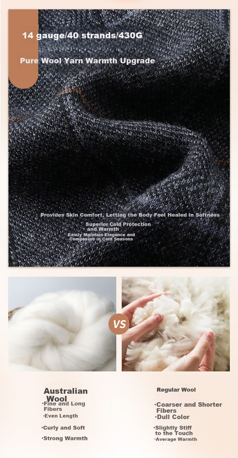 Hengyuanxiang [40s Pure Wool] Men's Thickened Crew Neck Wool Sweater High-End Warm Versatile Winter Knitwear 1
