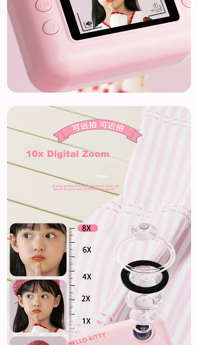 SANRIO Kuromi Color Instant Print Camera 2.4-inch HD Dual Lens Birthday Gift 9
