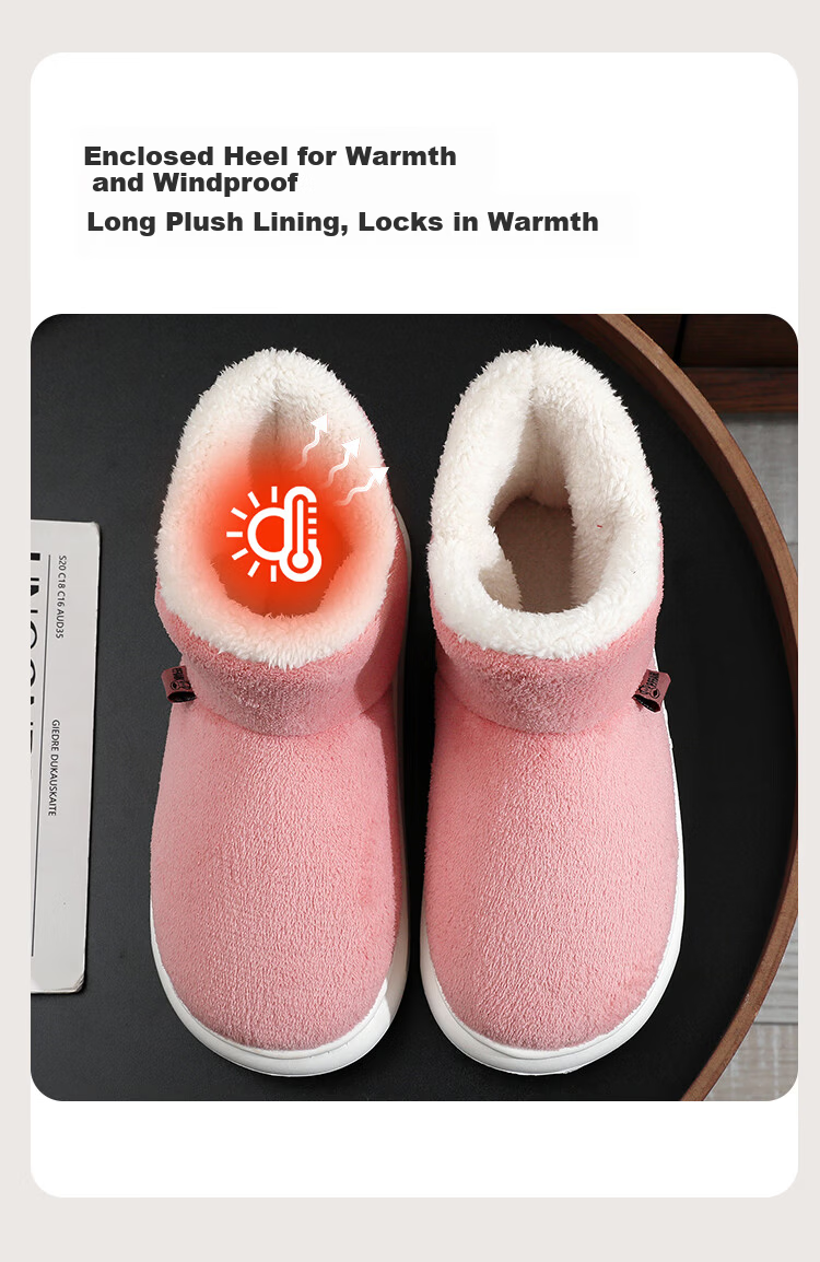 Paul Frank Authentic Cotton Shoes Unisex Winter Plush Thickened Windproof Non-slip Warm Thick Sole Home Gray Size 44-45 5