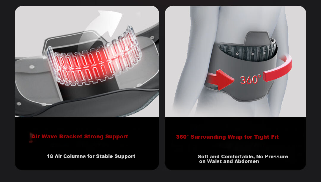 CoolRelax Waist Support Massager HA60 Heat Therapy Massage Device Smart Lumbar Belt Electric Heating Warm Waist Lumbar Spine Muscle Strain Relief Waist Stretching Birthday Gift for Parents New Year Gi 5