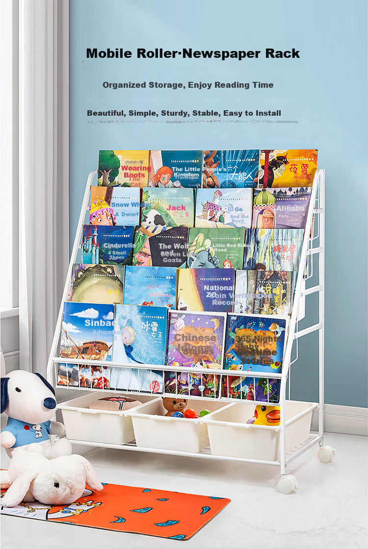 Jinlongxing Small Cart Storage Rack, Baby Supplies And Snack Shelf, Bedroom Kitchen Bathroom Stainless Steel Movable 3-Tier Storage Rack 1