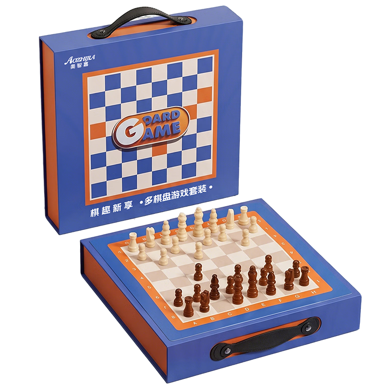 Aojia Children's Educational Multi-Functional Board Game Set - Gomoku, Ludo, Checkers, Go - Educational Birthday Gift