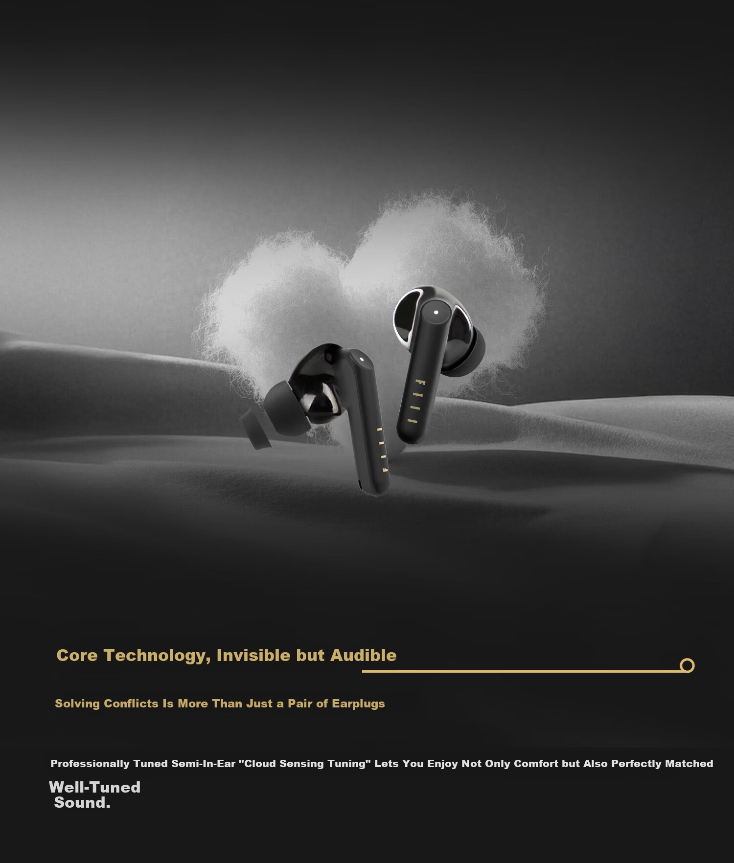 FIIL Key Pro2 All-in-One Smart Noise-Cancelling Bluetooth Earphones - 55dB Gold Standard Sound Quality, Bluetooth 6.0, In-Ear Semi-In-Ear Dual Mode Earphones for Apple Huawei, Black 6