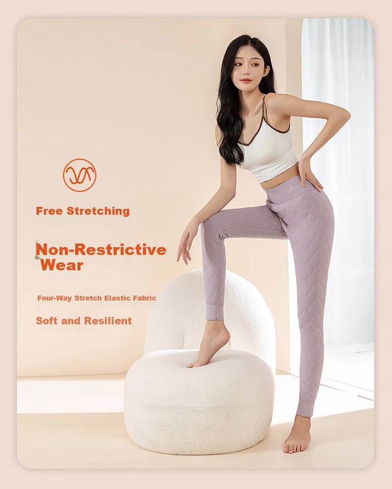 Langsha 100% Wool Thermal Pants Women Autumn Winter Fleece Lined Thickened Cotton Pants High Waist Plus Size Slim Fit Leggings 10