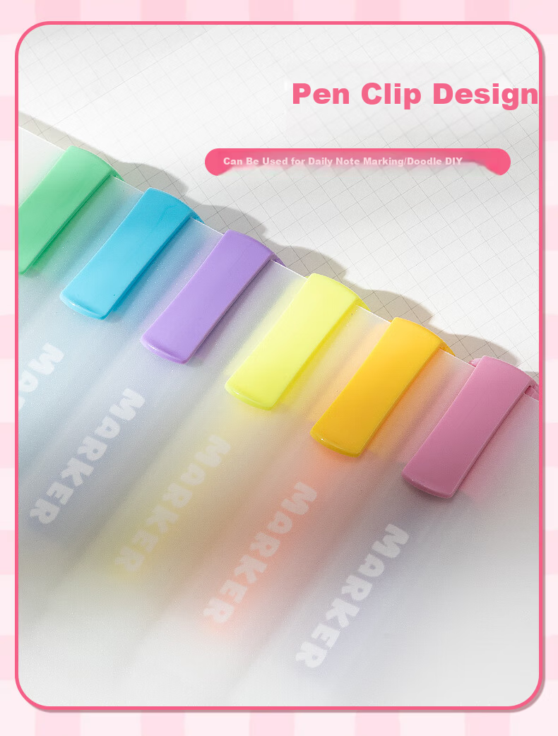 TRUECOLOR Fluorescent Highlighter Pen Student Marker Colorful Highlighting Pen Sakura Pink Single Piece 7
