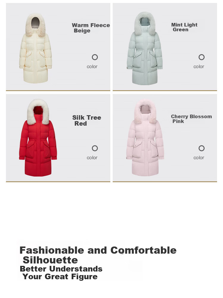 BOSIDENG 25 Years Women's Winter Down Jacket 90% Down Thickened Slim Mid-Length Large Fur Collar New Year Red Coat 5