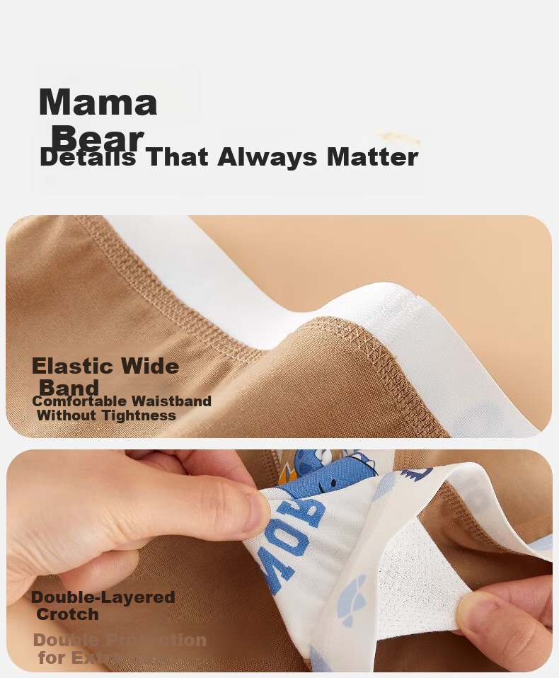 Mianqixiong Boys' Underwear 2025 New Style Cotton Boxer Briefs for Older Kids 4-Pack - NG204-140 11