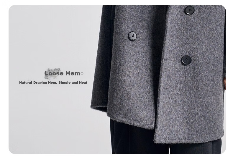 Romon Kids Reversible Wool Coat Autumn Winter Boys Girls Woolen Mid-Length Korean Style Jacket Charcoal Gray 170 35
