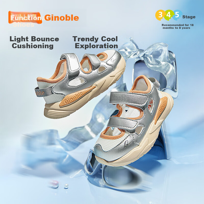 Ginoble Children's Walking Shoes 2026 Summer Sandals 1-5 Years Italian Series GW1883 Light Purple