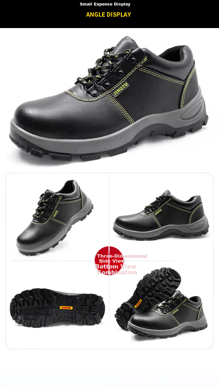 Jingtu Men's Summer Breathable Safety Shoes Steel Toe Anti-Smash Puncture-Proof Waterproof Wear-Resistant Work Shoes 8184 Size 41 15