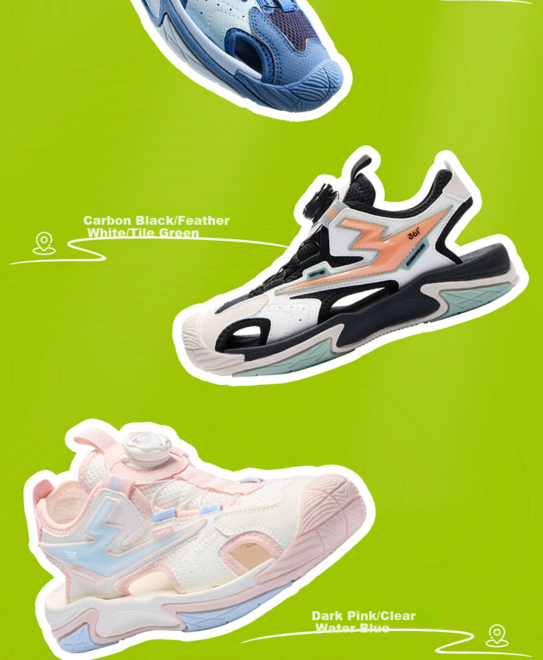 361° Kids Sports Shoes Summer 2026 Breathable Closed-Toe Durable Beach Sandals Purple Size 33 4