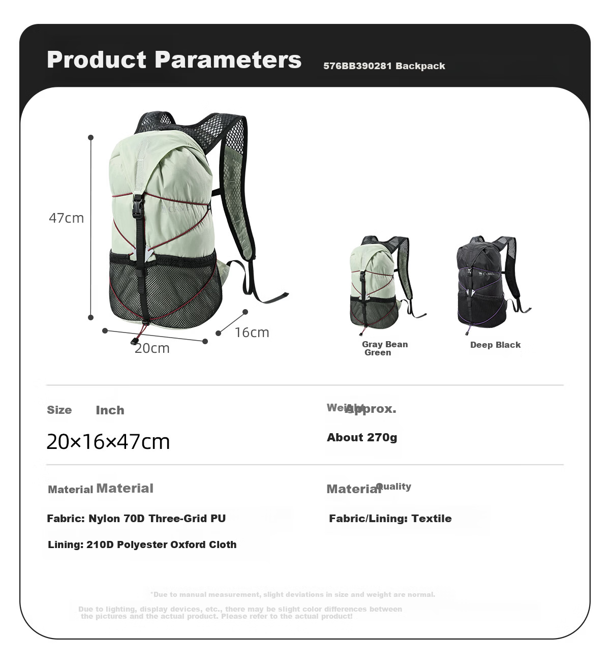 CAMEL Lightweight Hiking Backpack Outdoor Hiking Lightweight Double Shoulder Bag Travel Backpack Climbing Cycling Bag Travel School Bag 9028 26