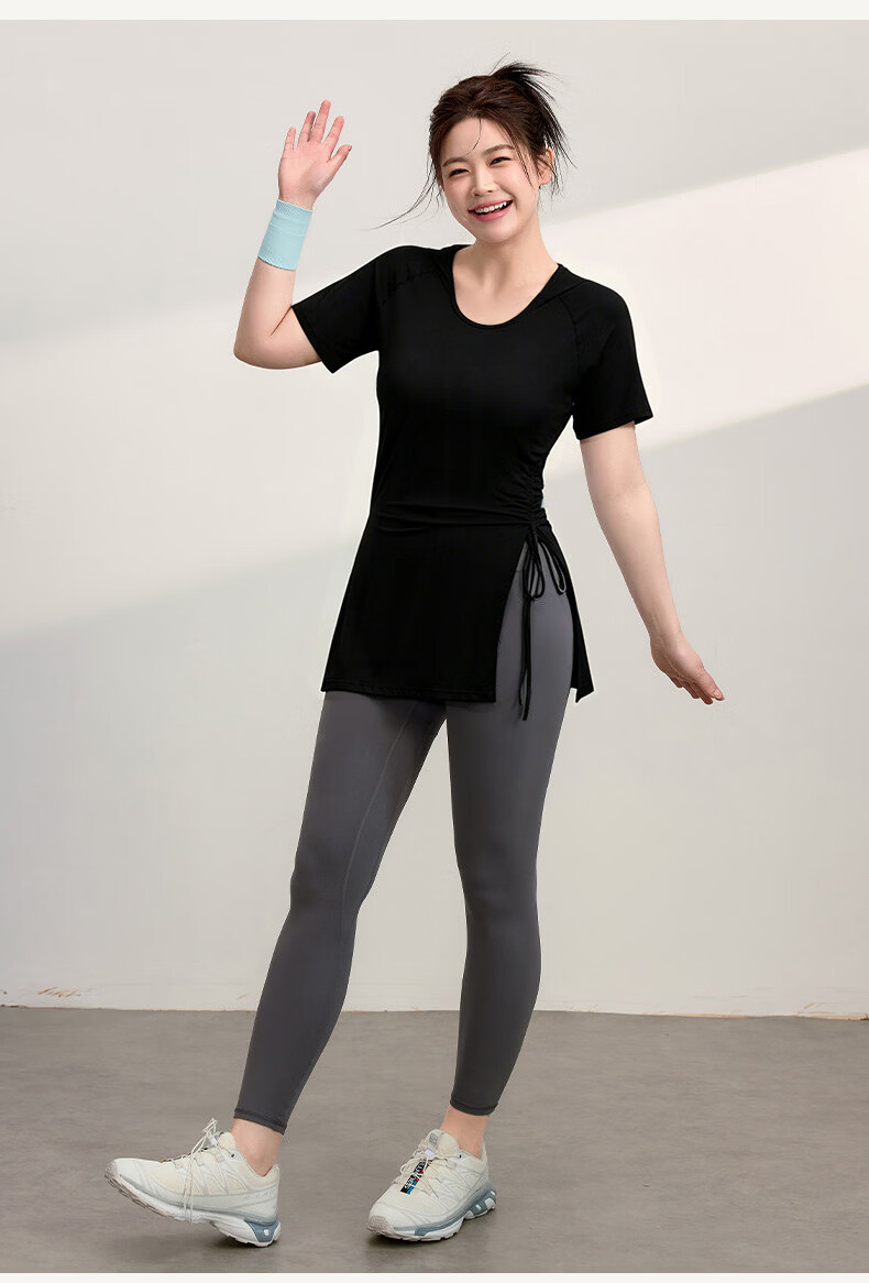 Langsha Women's Sports Short Sleeve Quick-Dry T-Shirt Plus Size Fitness Pilates Training Yoga Running Top Shirt 15
