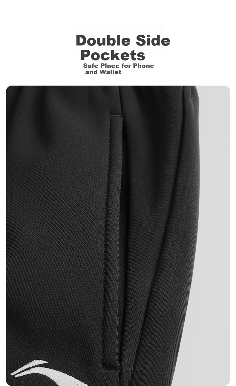 LI-NING Men's Fleece-Lined Jogger Pants Autumn Winter Warmth Windproof Comfortable Casual Loose Fit Trousers S 10