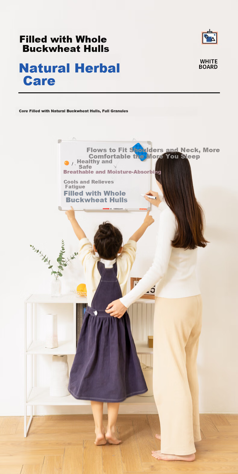BBNEW 100x150cm Solid Fiberboard Core Whiteboard Easy-to-Erase Magnetic Office Teaching Meeting Wall-Mounted Writing Board Home Kids Blackboard NEWXW100150 6