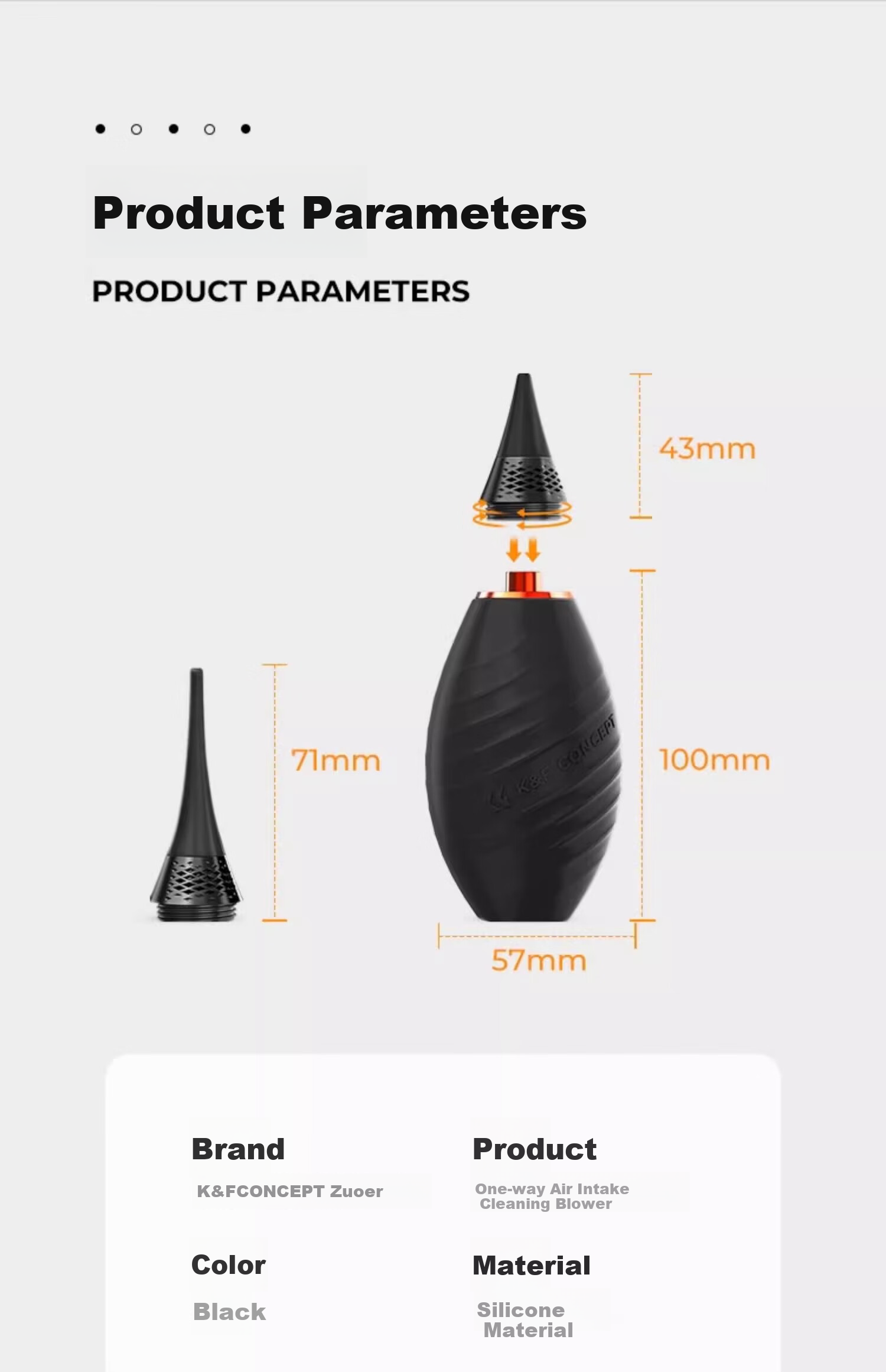 K&F CONCEPT Camera Air Blower Dust Cleaner Rubber Bulb Long Nozzle Lens Cleaning Tool for Keyboard and Figurines 20