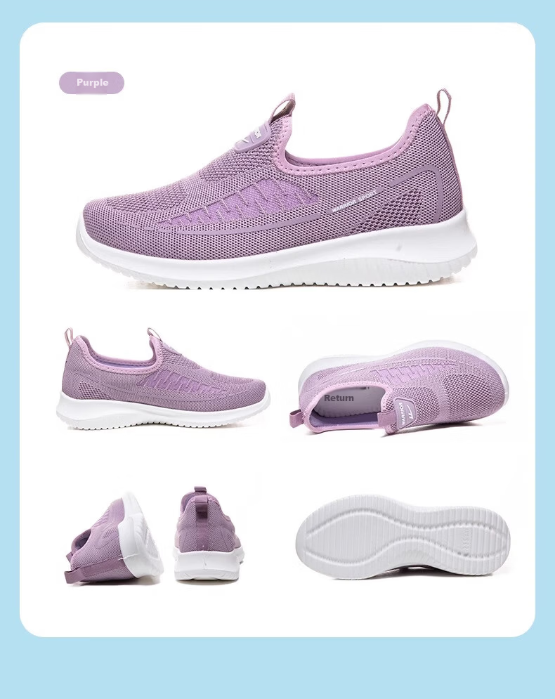 Warrior Women's Slip-On Soft Sole Sports Old Beijing Cloth Shoes 0603 Light Purple Size 38 23