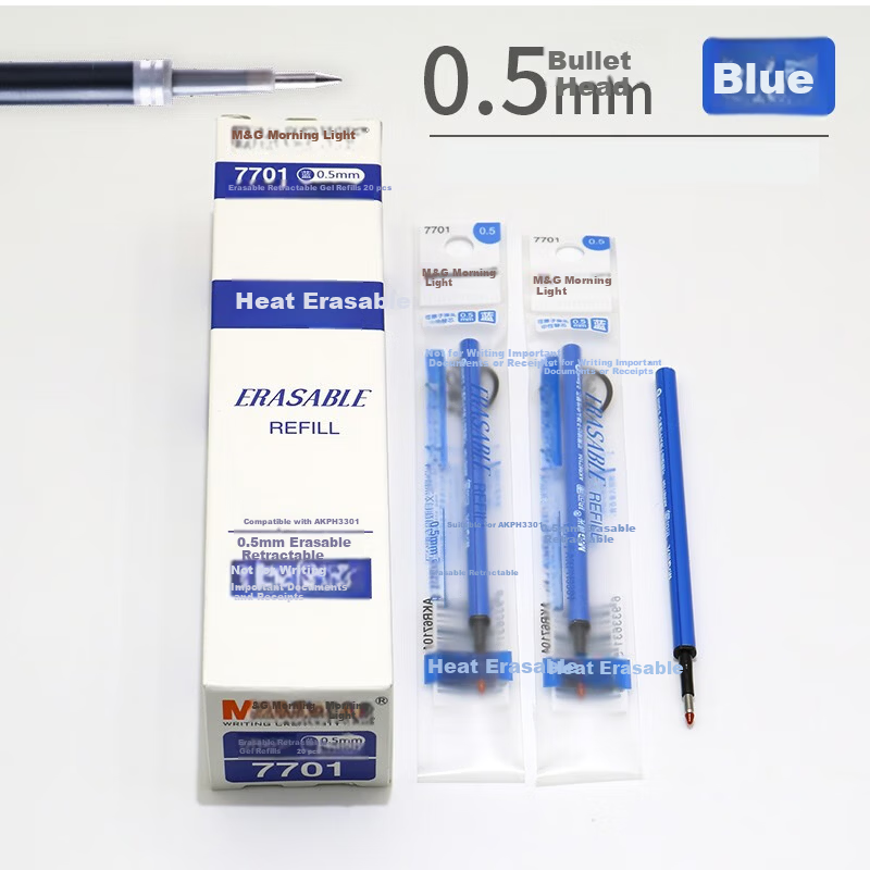 M&G Heat Erasable Gel Pen Refills 0.5mm Black 20pcs/Box AKR67K01A 6