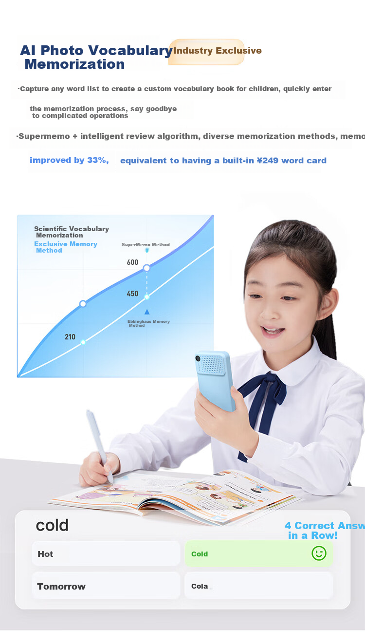 Youdao Listening Treasure E7Pro 64G [AI All-in-One Photo] English Learning Machine Listening and Reading Device Portable Listening Ear Training Study Machine Research Learning Machine Photo Learning M 7