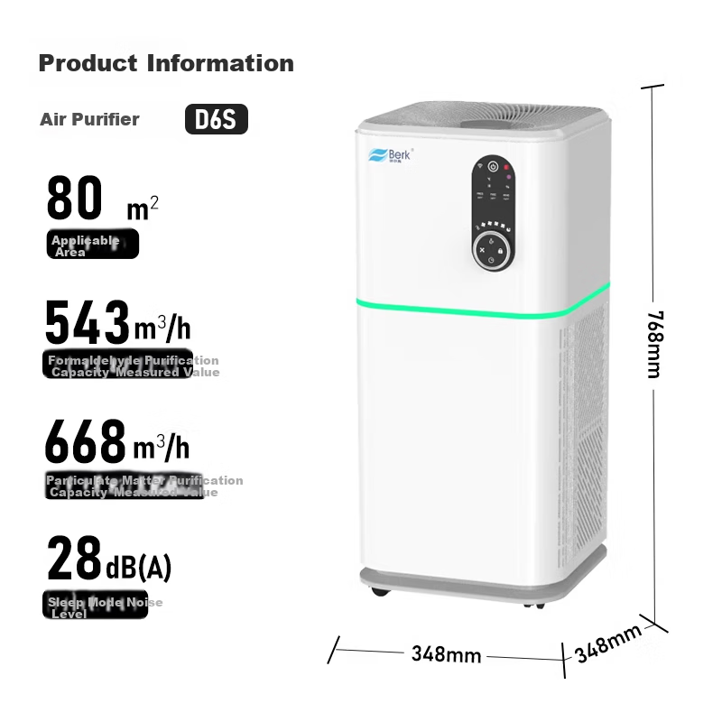 Belker Formaldehyde Removal Air Purifier D6S - Removes Toluene, Odors, Disinfects, Kills Germs, Flu Prevention, Filters Secondhand Smoke and Dust for Home and Office