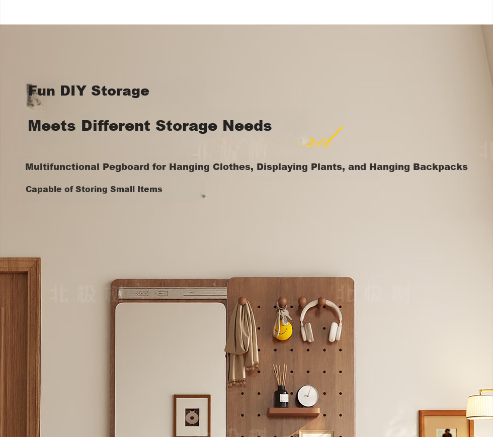 Arctic Tree Solid Wood Pegboard Dressing Mirror Hidden Sliding Mirror Home Wall-Mounted Concealed Entryway Fitting Mirror 18