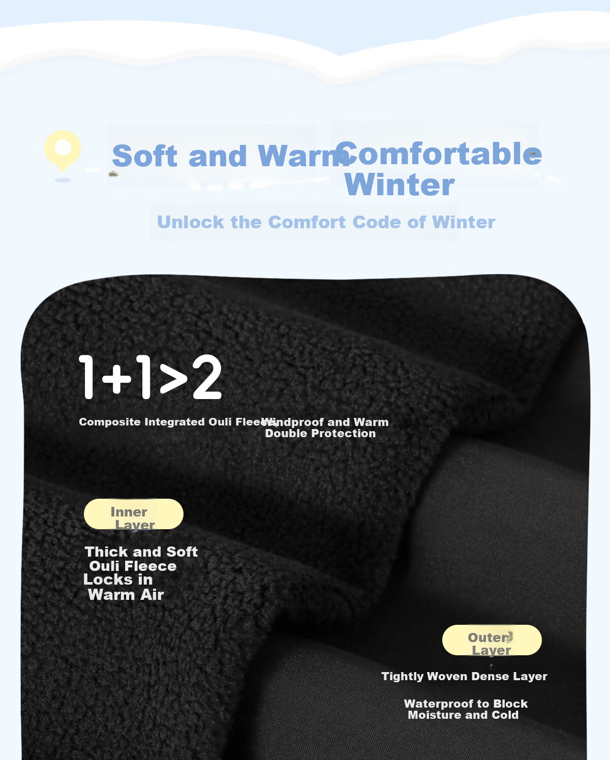 TonLion Kids Fleece-Lined Winter Pants, Unisex Waterproof Windproof Woven Work Trousers, Black, Size 150 4