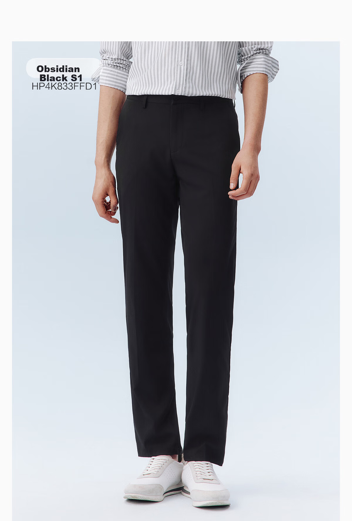 Hodo [Ice Silk Cool Touch] Men's Dress Pants, Cool Silky Breathable Smooth Slim-Fit Mid-Rise Trousers 9