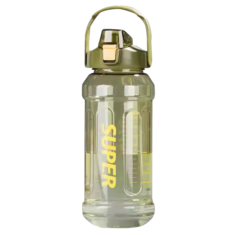 Chayan Large Capacity Plastic Water Bottle, Sports Water Jug with Straw, Portable Space Cup for Students, Summer Outdoor Use, 2000ml