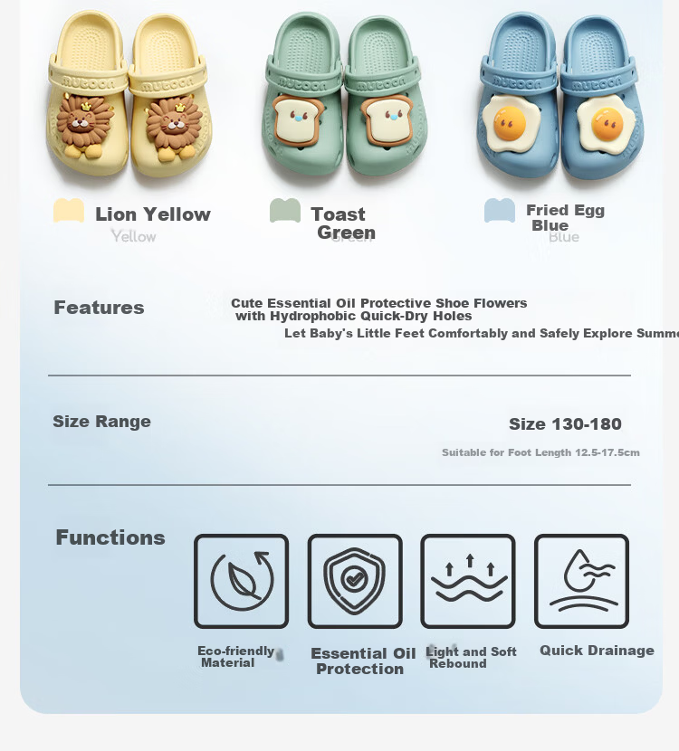 Mutong Baby Slippers 26 Summer Boys and Girls Plant Essential Oil Cute Hole Shoes Infant Soft Sole Beach Shoes Lion Yellow 130 4