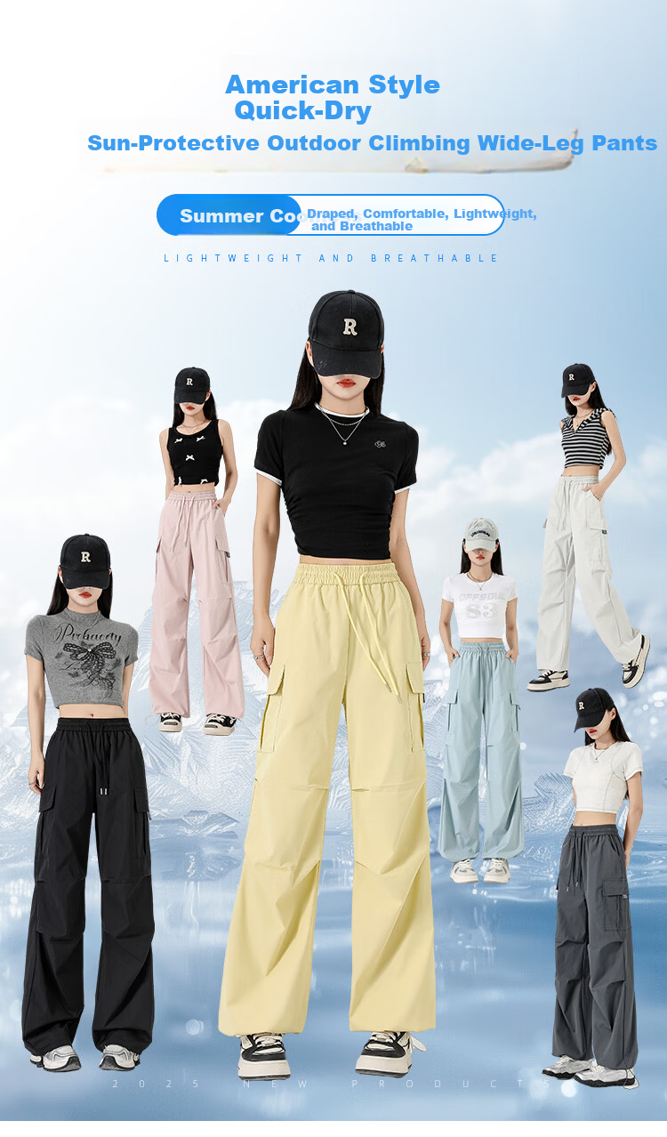 Xueqiman Twill Work Pants Women Summer Quick-Dry American Style Sports Convertible High-Waist Hiking Outdoor Softshell Pants 1