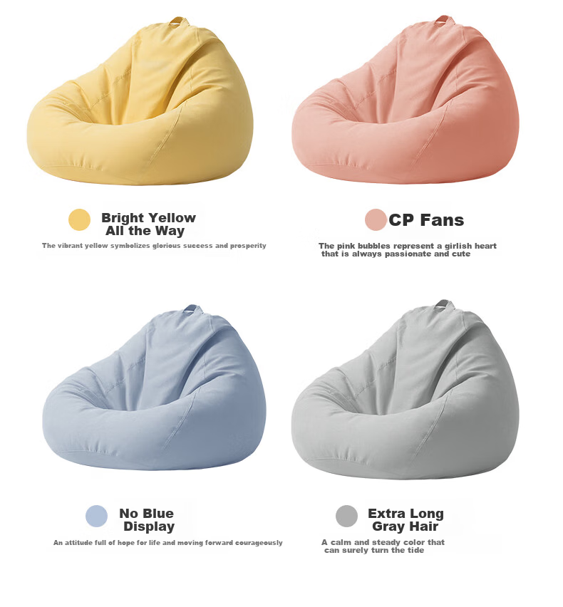 LUCKYSAC Snowflake Fleece Lazy Sofa Bean Bag Small Sofa for Living Room Bedroom Balcony Casual Style 85*105cm Blue 7