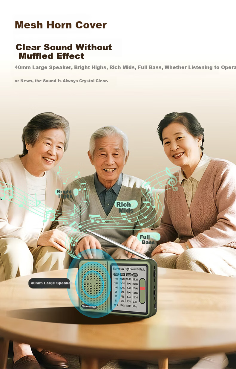 Newman [30 Years of Domestic Brand] L8 Radio Elderly Dedicated Simple Full Band FM Rechargeable Vintage Semiconductor Broadcast Station Small Speaker Portable Player 5