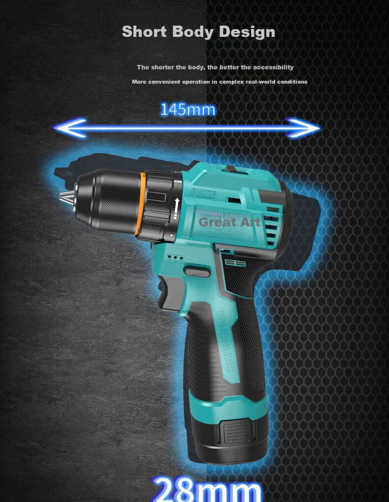 Dayi Brushless Electric Screwdriver Q3 Cordless Drill 16V Lithium Battery Compact Power Drill 3305SEA-1S 10