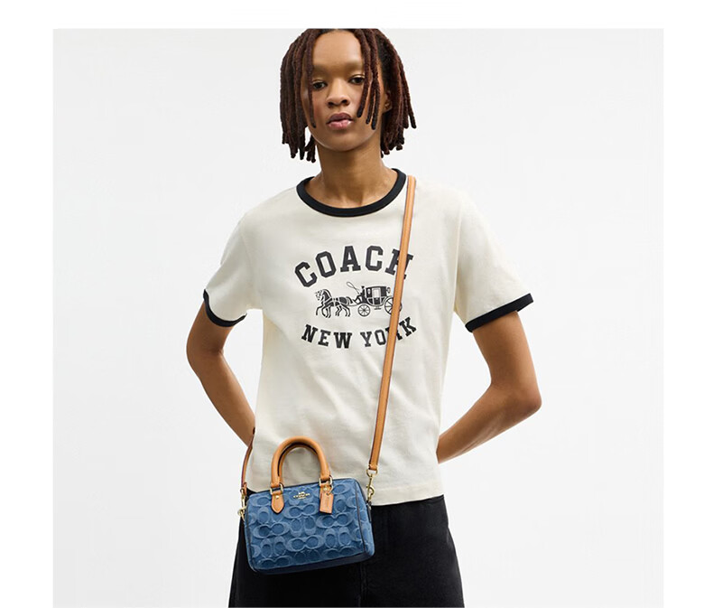 COACH Women's ROWAN Small Shoulder Bag Crossbody Bag Indigo CDQ36 Gift 11