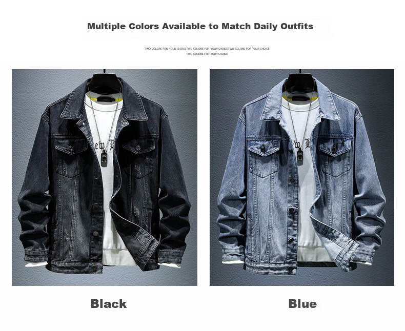 Pierre Cardin [Korean Style Trend] Men's Summer Fashion Comfortable Denim Jacket Blue L 6