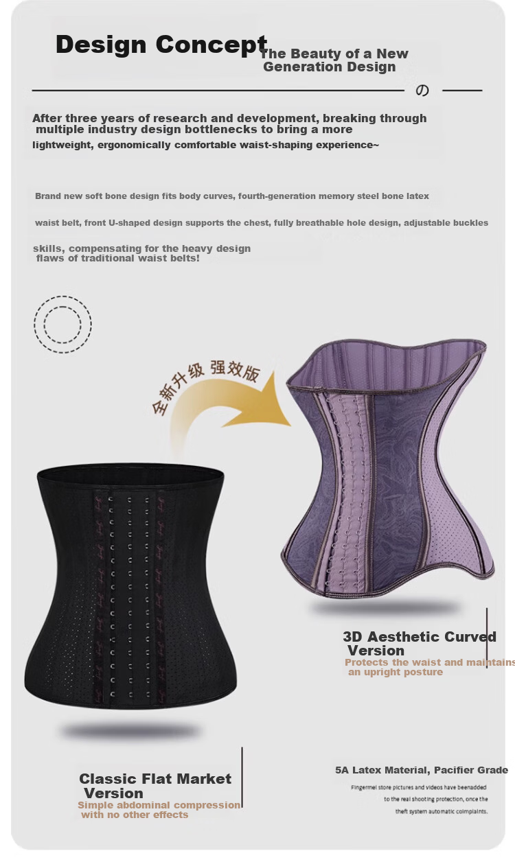 GRACEWELL Strong Abdominal Binder Slimming Summer Thin Waist Trainer for Prolonged Sitting Waist Support Fitness Waist Belt Purple M 2