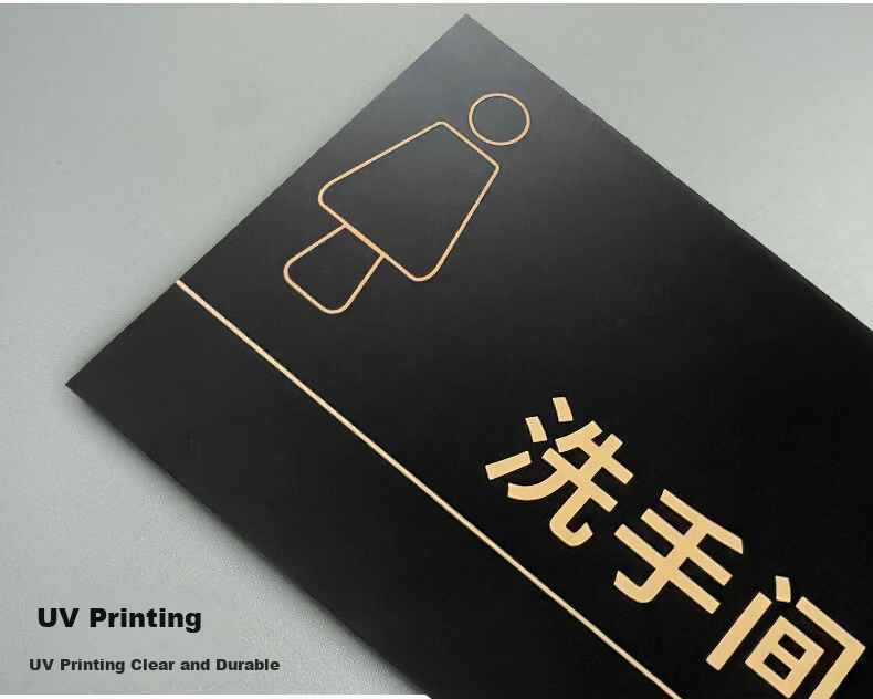 Yiju Changning New Acrylic Black Gold Bathroom Sign Male Restroom 22*11cm 6