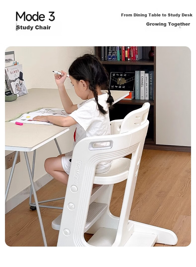 Babypods Baby High Chair Infant Dining Chair Household Children's Seat Multifunctional 2-in-1 Adjustable Feeding and Growth Chair 7