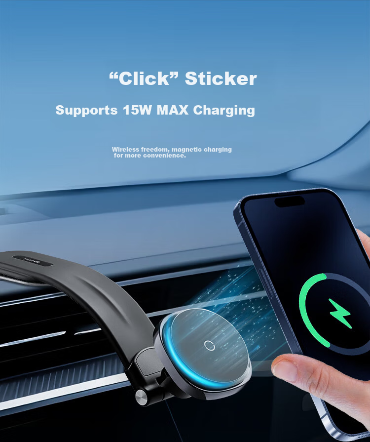 BULL BULL Car Magnetic Wireless Charger Phone Holder Multi-Angle Adjustable Dashboard Mount 3