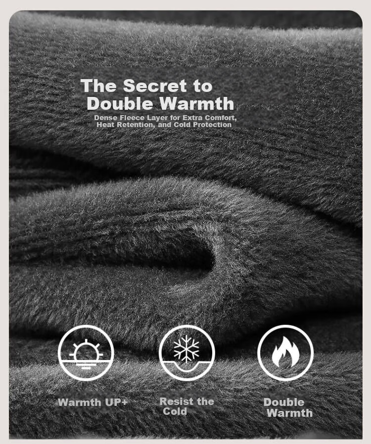 SEPTWOLVES [Double Warmth] Thermal Underwear for Men, Fleece-Lined Thick Autumn And Winter Base Layer Set with Round Neck 5