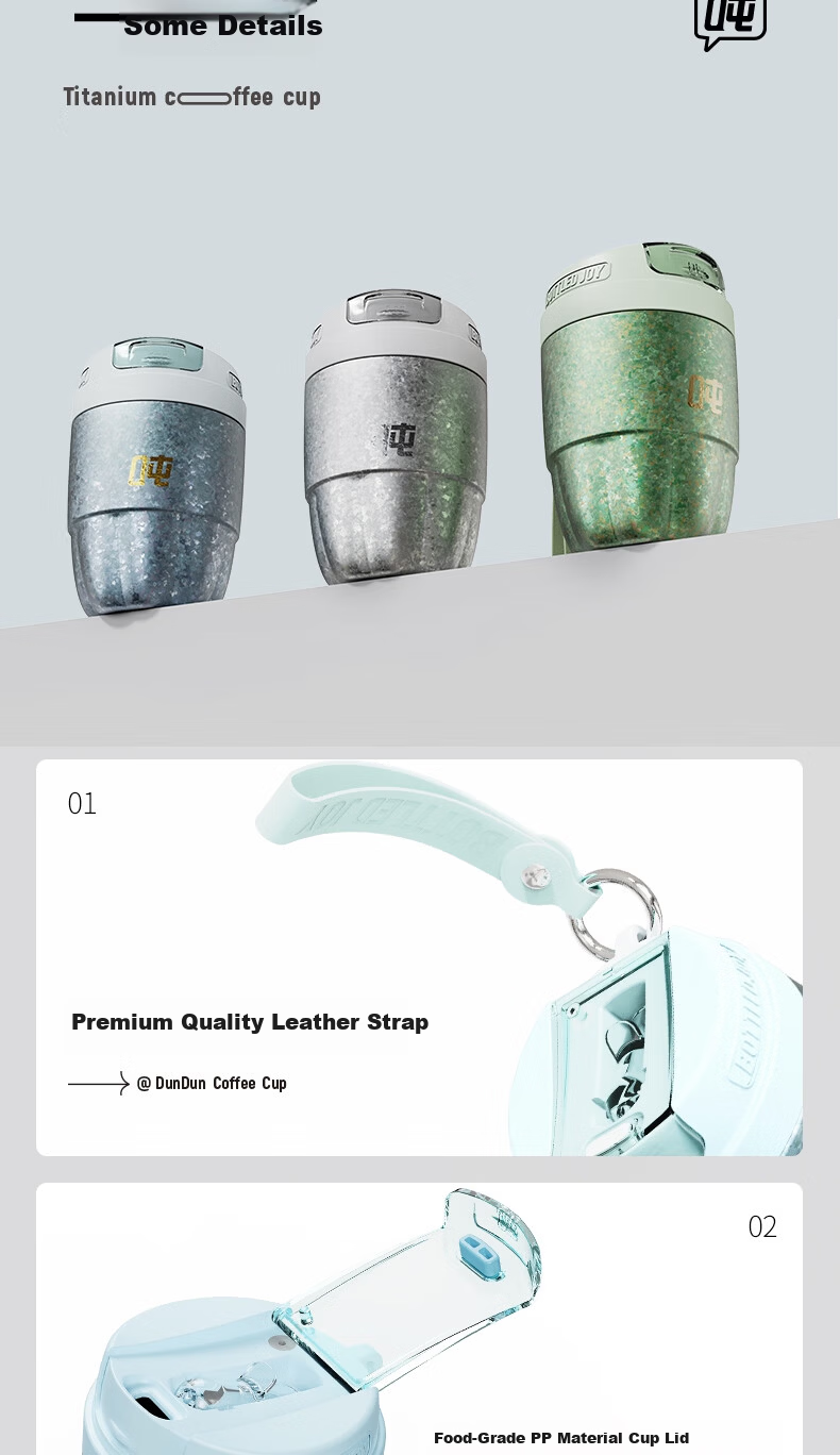 Dundun BOTTLED JOY Pure Titanium Insulated Bottle Wang Yibo Edition Large Capacity Outdoor Cup Holiday Gift 15