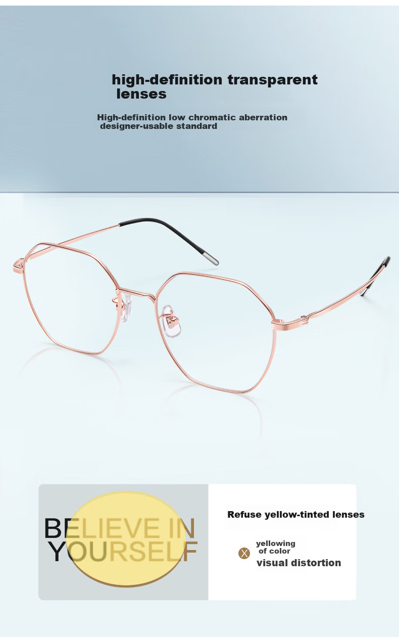 LOHO Ultra-Light 6g Beta Titanium Pure Titanium Eyeglass Frames for Women, Anti-Blue Light Radiation, Prescription Available, Zeiss Lenses, Anti-Fatigue for Me 11