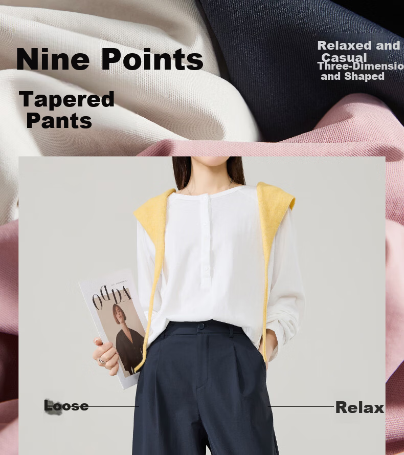 ESE-Y Women's Cropped Sickle Pants 2026 Spring Autumn Slim Fit Petite Harem Casual Pants Beige 29 1