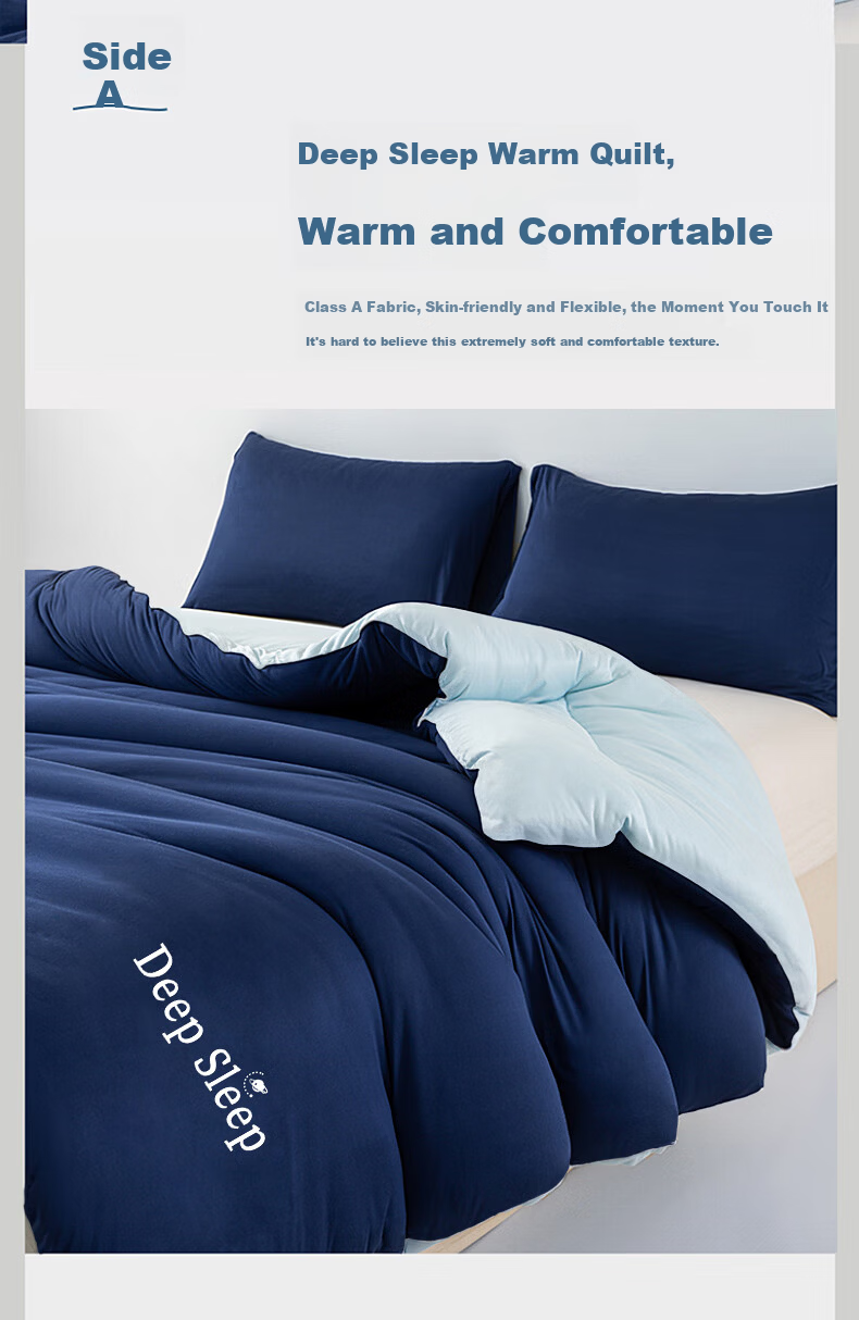 Grace Autumn Winter All-Season Single Student Dormitory Quilt 8lbs 200x230cm Deep Sleep Blue 10