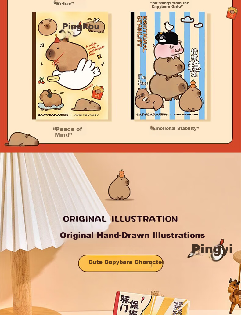Youth Companion Pocket Notebook 64K Portable Stationery Capybara 8-Pack Gift Ins Stylish Mini Journal Vocabulary Notebook 1