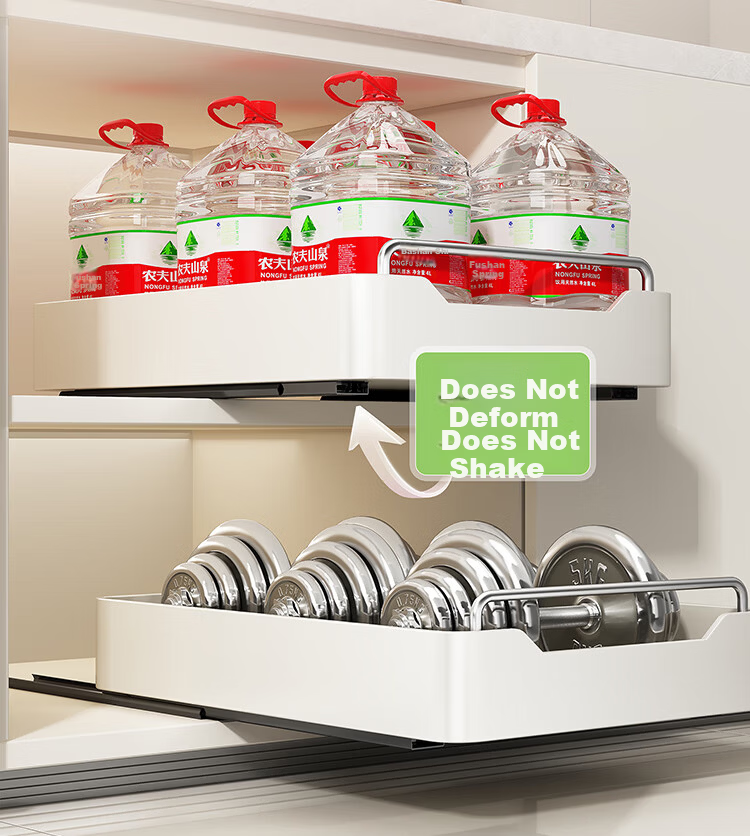 Shuaishi Kitchen Storage Rack, Cabinet Pull-Out Basket, Drawer-Style Spice Organizer, Dish And Bowl Storage Shelf, Pull-Out Bowl And Plate Storage Rack 17