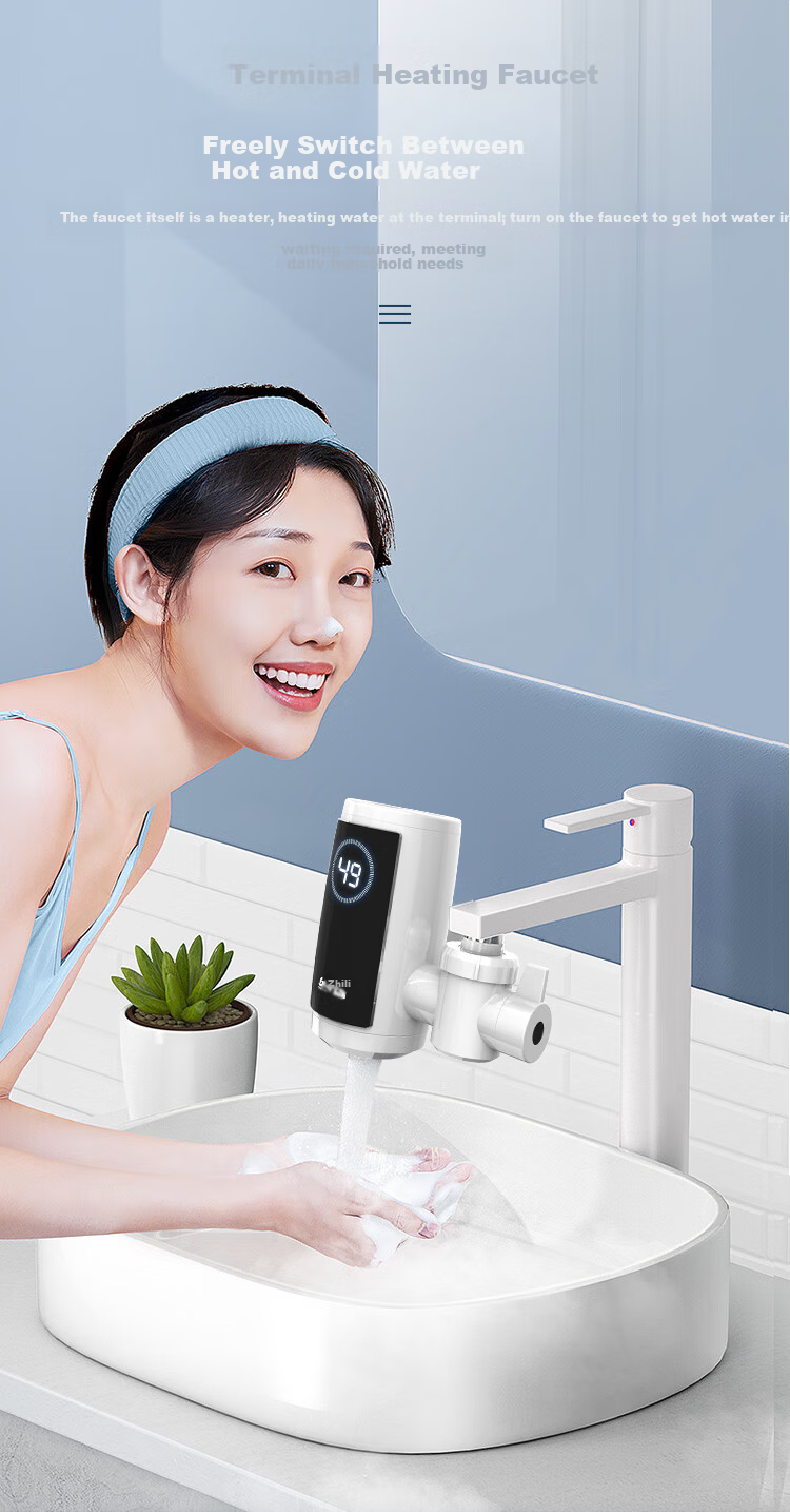 CHIGO Electric Instant Hot Water Faucet, No Installation, Fast Heating, Kitchen Hot and Cold Water Heater, Instant Electric Water Heater, Model ZG-ZS820-1 with Leakage Protector Gift 5