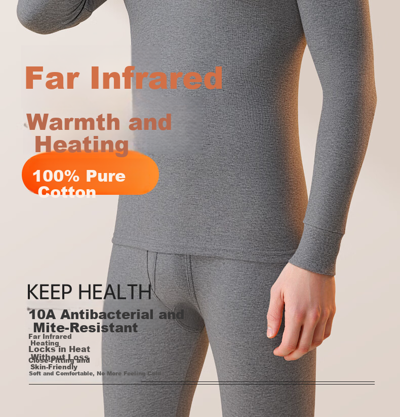 Hengyuanxiang [10A Pure Cotton Antibacterial] Autumn And Winter Thermal Underwear Men's Autumn Shirt And Pants Set Pure Cotton Thermal Underwear Cotton Sweater 2