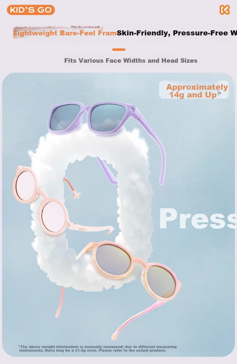 Kigo 2025 Kids Polarized Sunglasses Baby Fashion Sun Protection Glasses Baby Pink 0-2 Years 13
